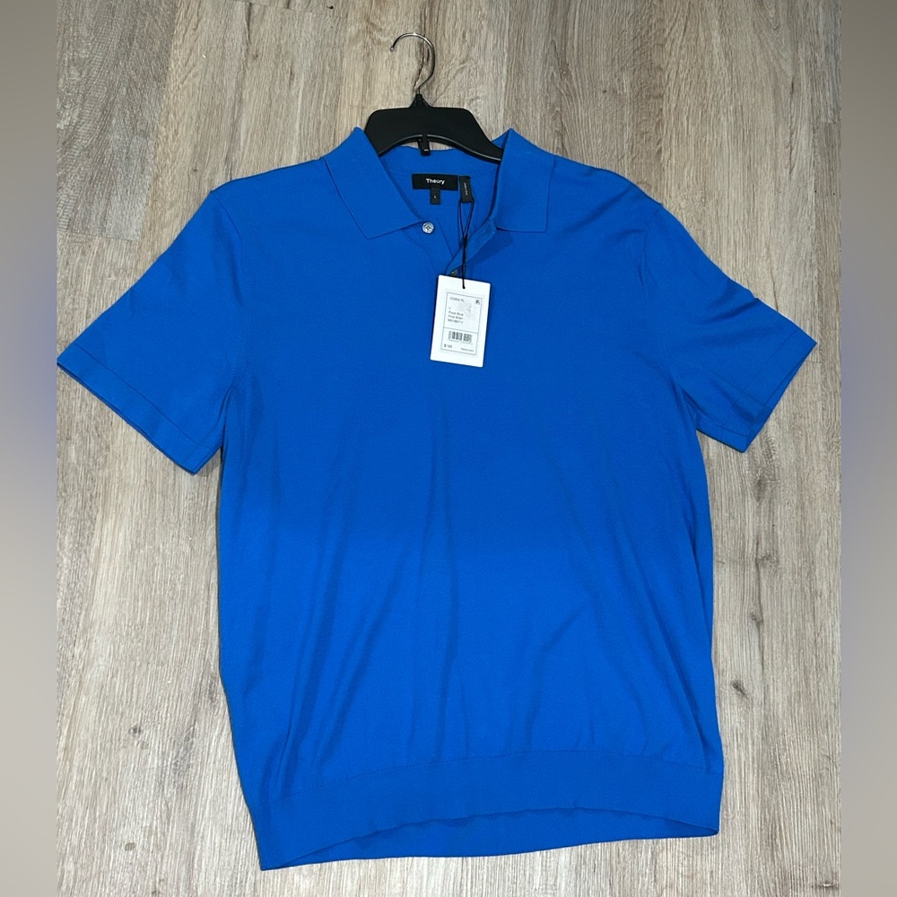 Theory Mens Blue Luxury Polo NWT $165 Size L